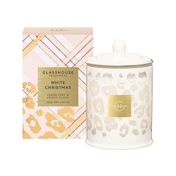 Glasshouse Fragrances White Christmas Soy Candle - 380g (Limited Edition)