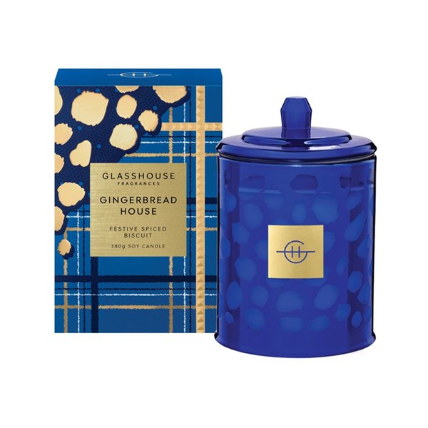 Glasshouse Fragrances Soy Candle 380g - Gingerbread House (Limited Edition)