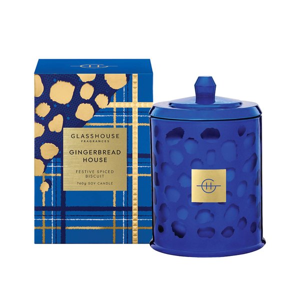 Glasshouse Fragrances Soy Candle 760g - Gingerbread House (Limited Edition)