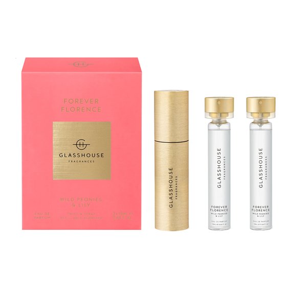 Glasshouse Fragrances Twist & Spray Refillable Atomiser 3 x 19ml - Forever Florence