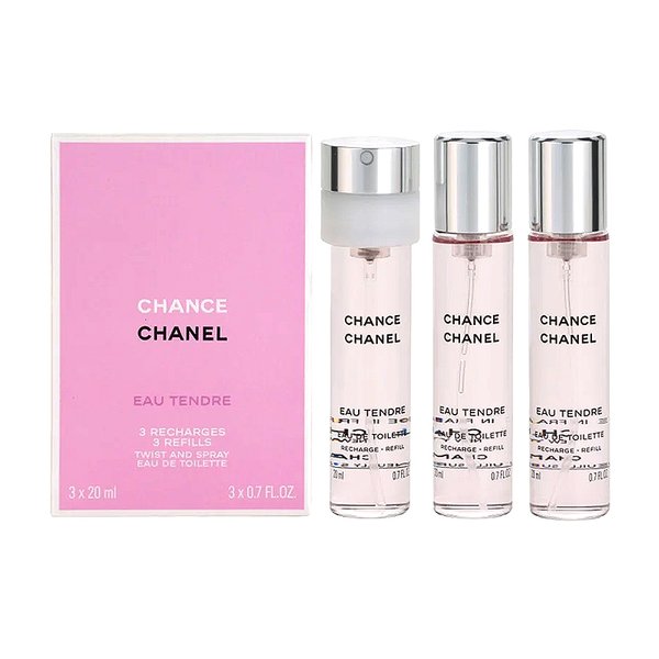 Chanel Chance Eau Tendre Eau de Toilette Twist & Spray Refill - 3 x 20ml