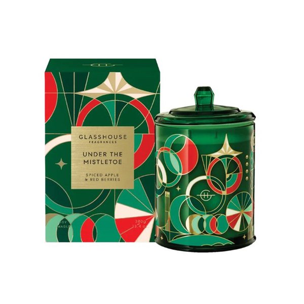 Glasshouse Fragrances Soy Candle 380g - Under The Mistletoe (Limited Edition)