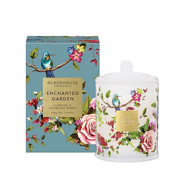 Glasshouse Fragrances Soy Candle 380g - Enchanted Garden