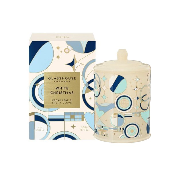 Glasshouse Fragrances Soy Candle 380g - White Christmas (Limited Edition)
