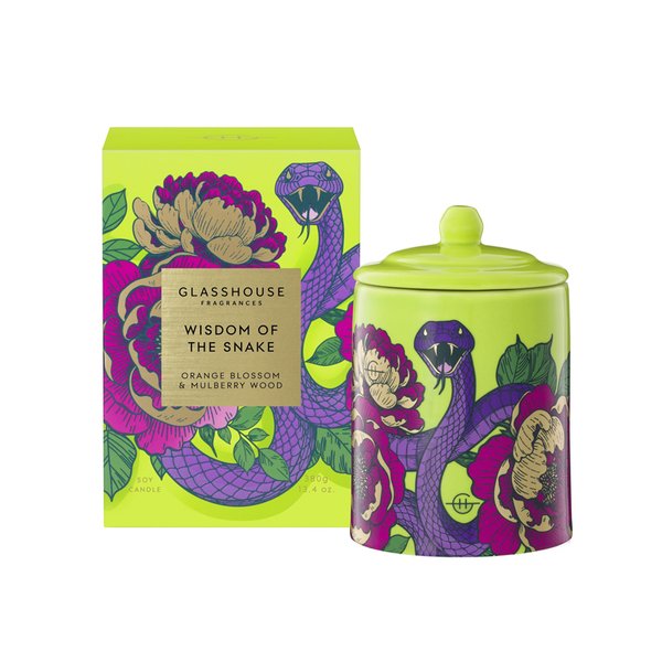 Glasshouse Fragrances Soy Candle 380g - Wisdom of The Snake (Limited Edition)