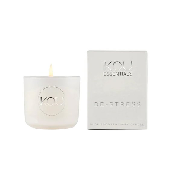 iKou Essentials Small Glass Candle - De-Stress, 85g