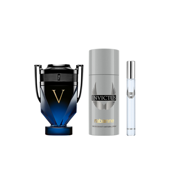 Rabanne Invictus Victory Elixir Perfume Intense 3 Piece Gift Set