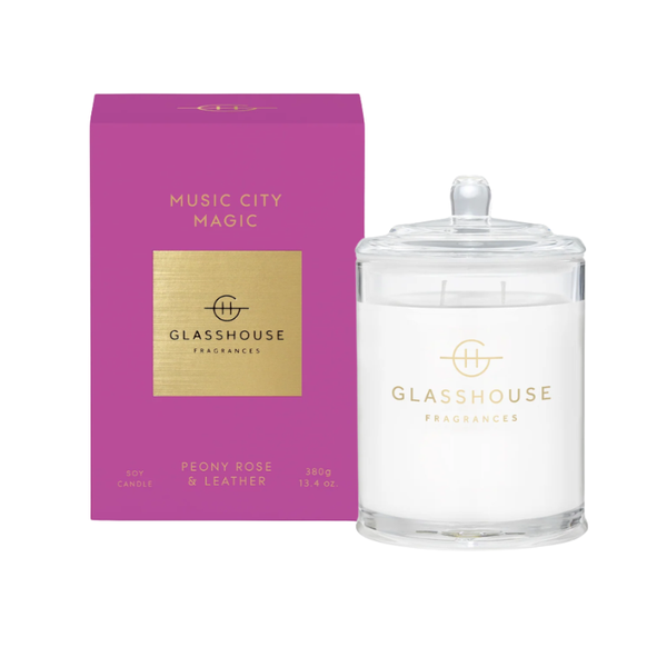Glasshouse Fragrances Soy Candle 380g - Music City Magic
