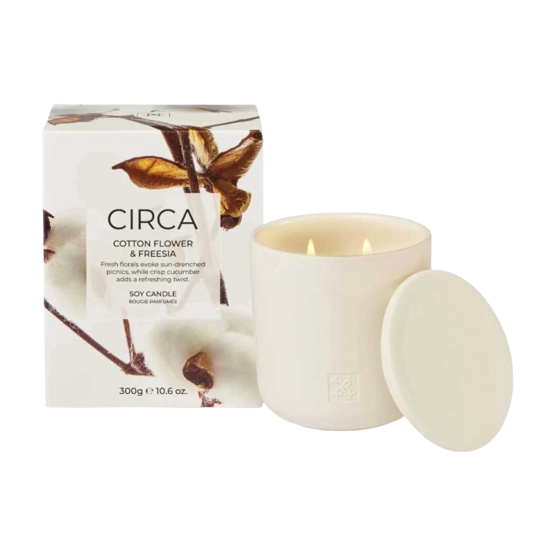 Circa Cotton Flower & Freesia Soy Candle - 300g