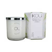 iKOU Large Glass Candle - Zen | With essential oil benefits of Patchouli & Lemon