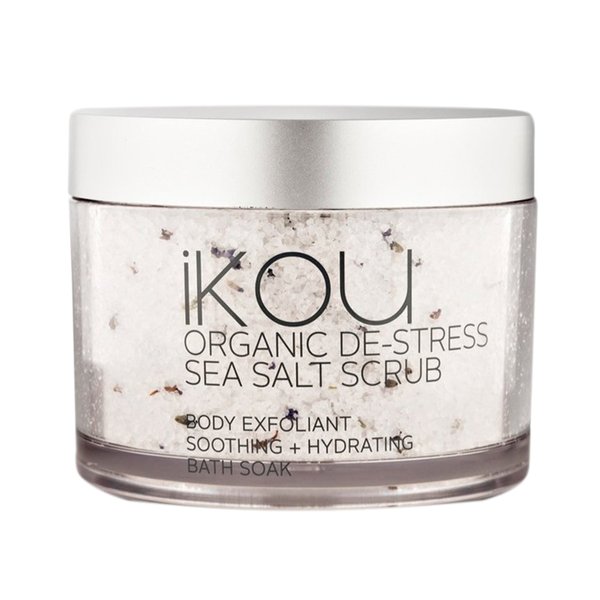 iKOU Organic Body Scrub - De-Stress Sea Salt Scrub, 300g