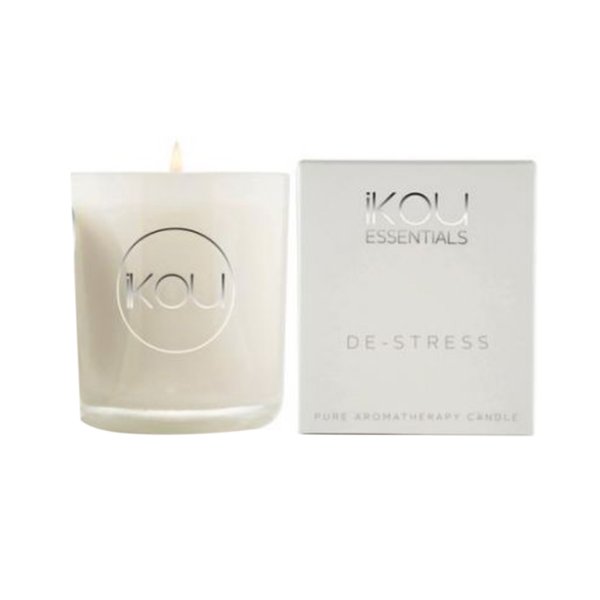 iKou Essentials Large Glass Candle - De-Stress, 450g