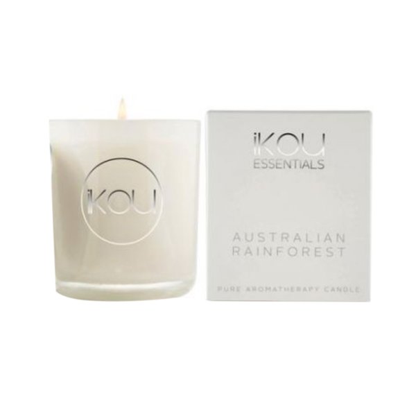 iKou Essentials Large Glass Candle - Australian Rainforest, 450g