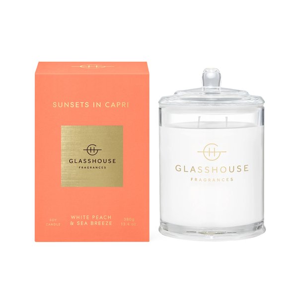 Glasshouse Fragrances Soy Candle - Sunsets In Capri 