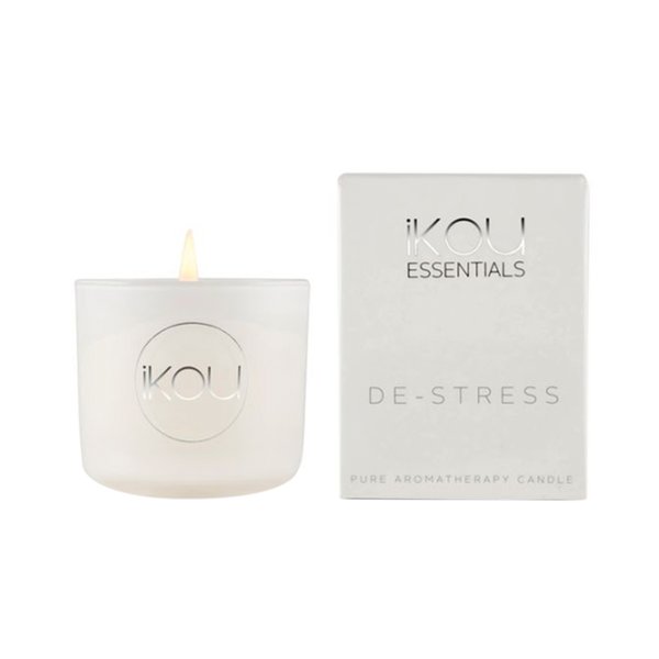 iKou Essentials Small Glass Candle - De-Stress, 85g